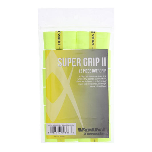Super Grip II 12 Pack Tennis Overgrip Neon Yellow Other Accessories VOLKL Yellow