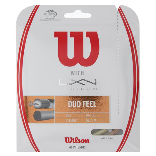 Duo Feel Element 125 and NXT 16 Tennis String STRINGS WILSON Brown