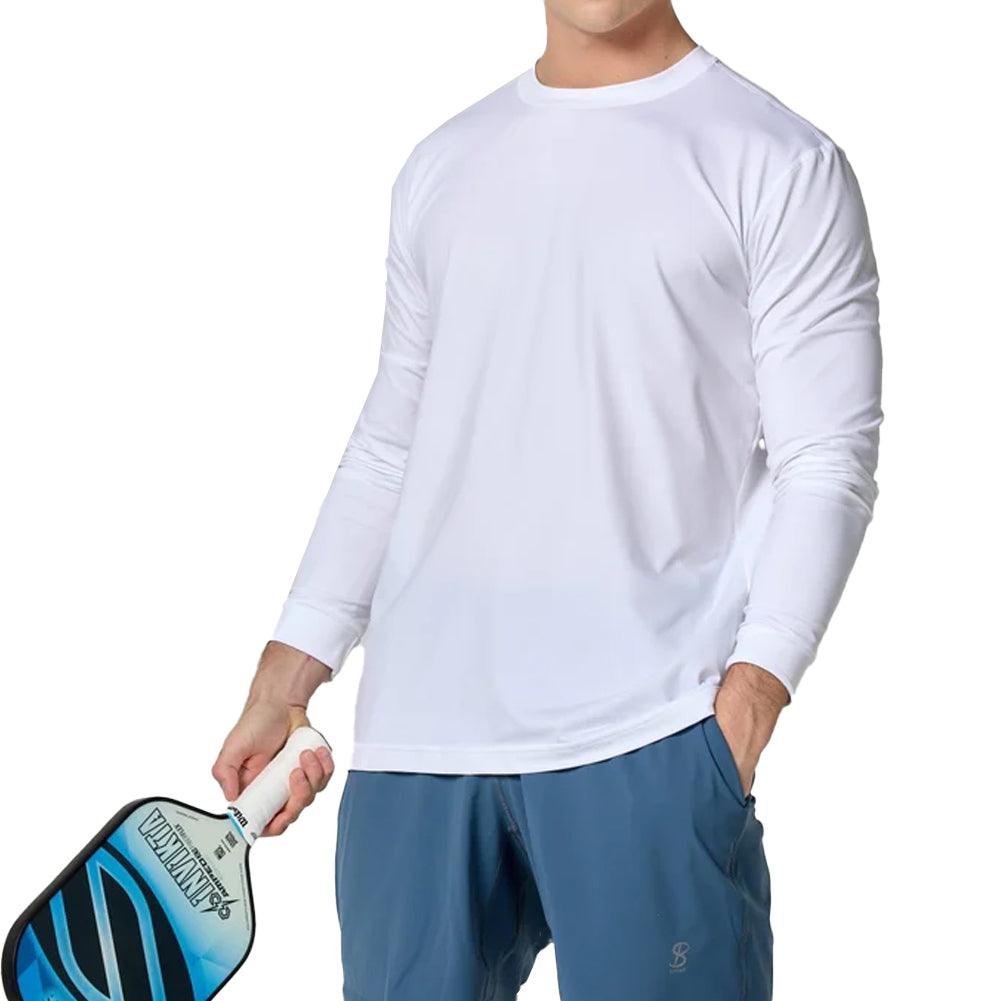 Men's SB Sport Classic Fit Long Sleeve Tennis Crew White Training SOFIBELLA S