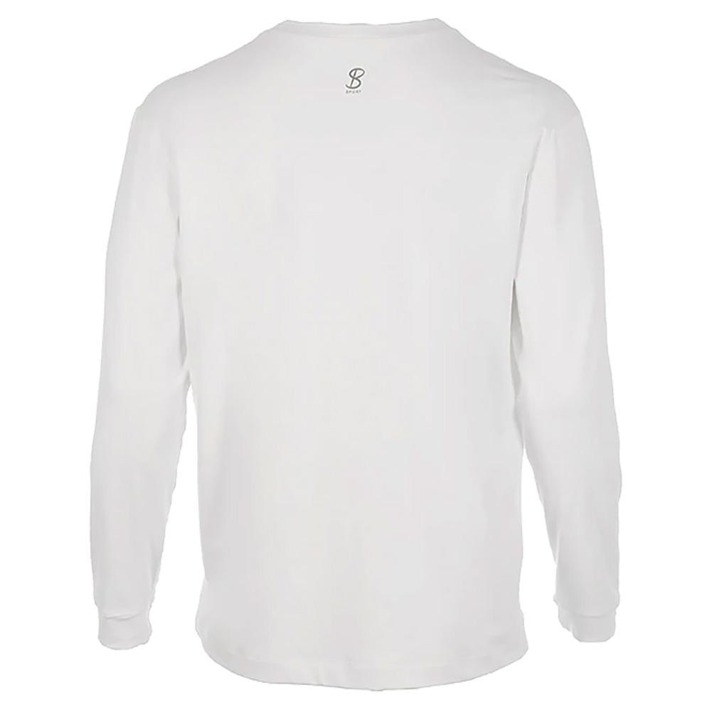 Men's SB Sport Classic Fit Long Sleeve Tennis Crew White Training SOFIBELLA