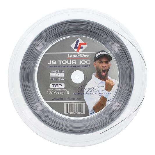 JB Tour 100 Tennis String Reel Silver Strings LASERFIBRE Silver