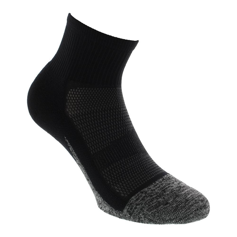 Elite Light Cushion Quarter Tennis Socks Socks FEETURES Black S