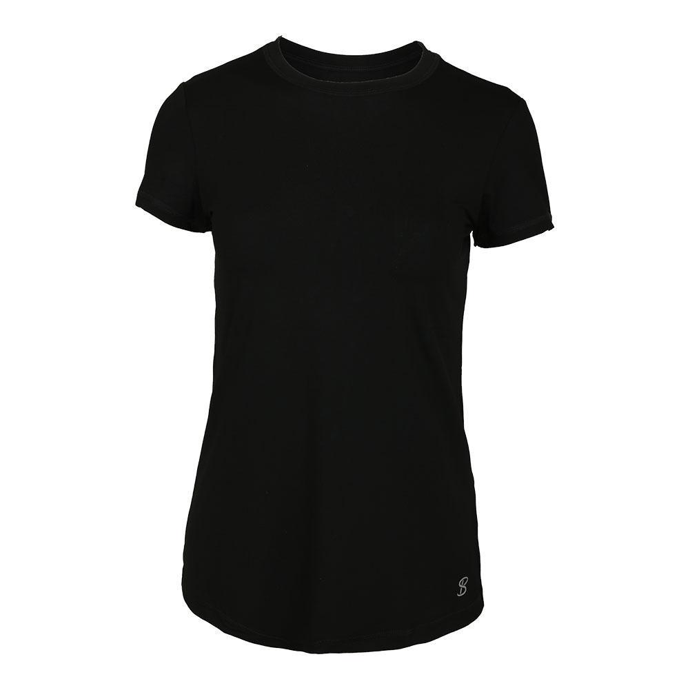 Women's Short Sleeve Tennis Top Womens Apparel SOFIBELLA Black XS