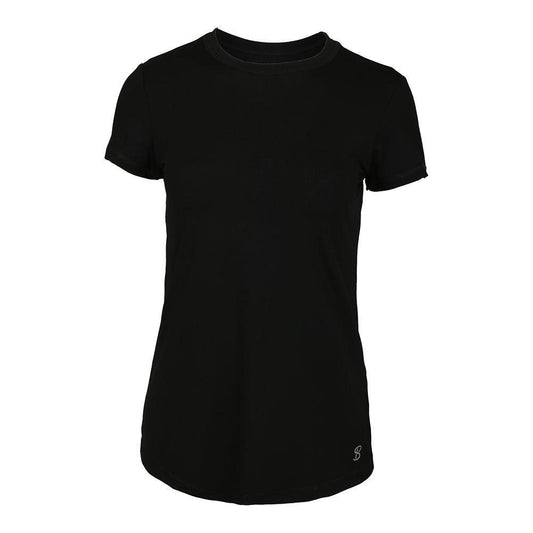 Women's Short Sleeve Tennis Top Womens Apparel SOFIBELLA Black XS