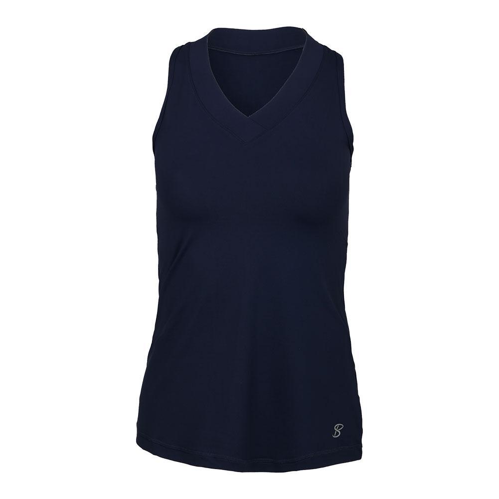 Women's UV Racerback Tennis Tank Womens Apparel SOFIBELLA Blue XS