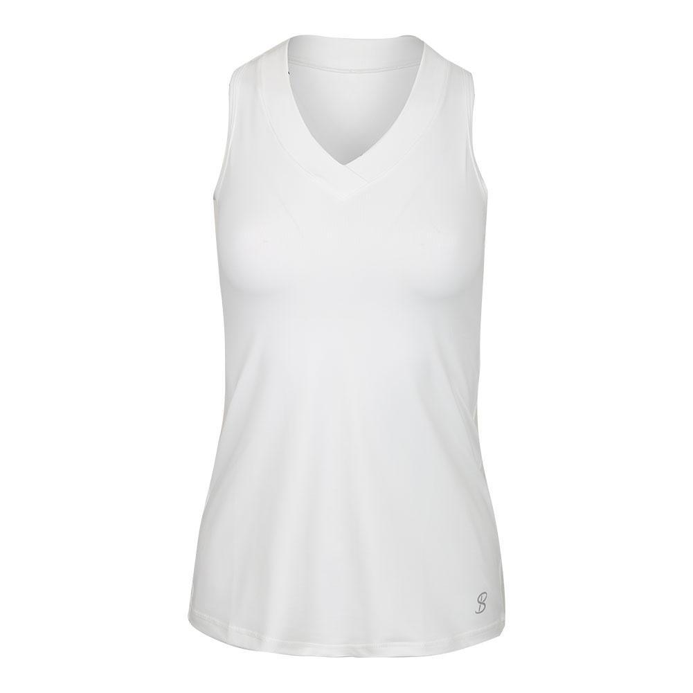 Women's UV Racerback Tennis Tank Womens Apparel SOFIBELLA White XS