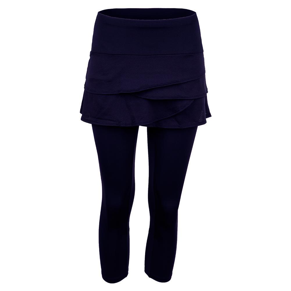 Women's Scallop Tennis Capri Womens Apparel LUCKY IN LOVE Midnight XS