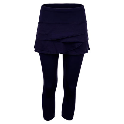 Women's Scallop Tennis Capri Womens Apparel LUCKY IN LOVE Midnight XS