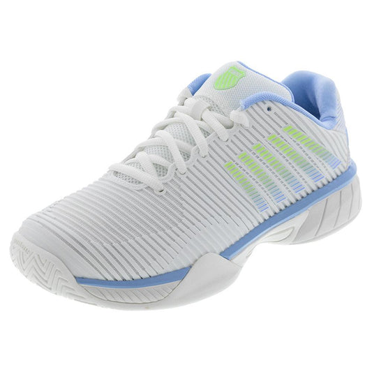 Juniors` Hypercourt Express 2 Tennis Shoes Lucent White and Dutch Canal K-SWISS 1Y White