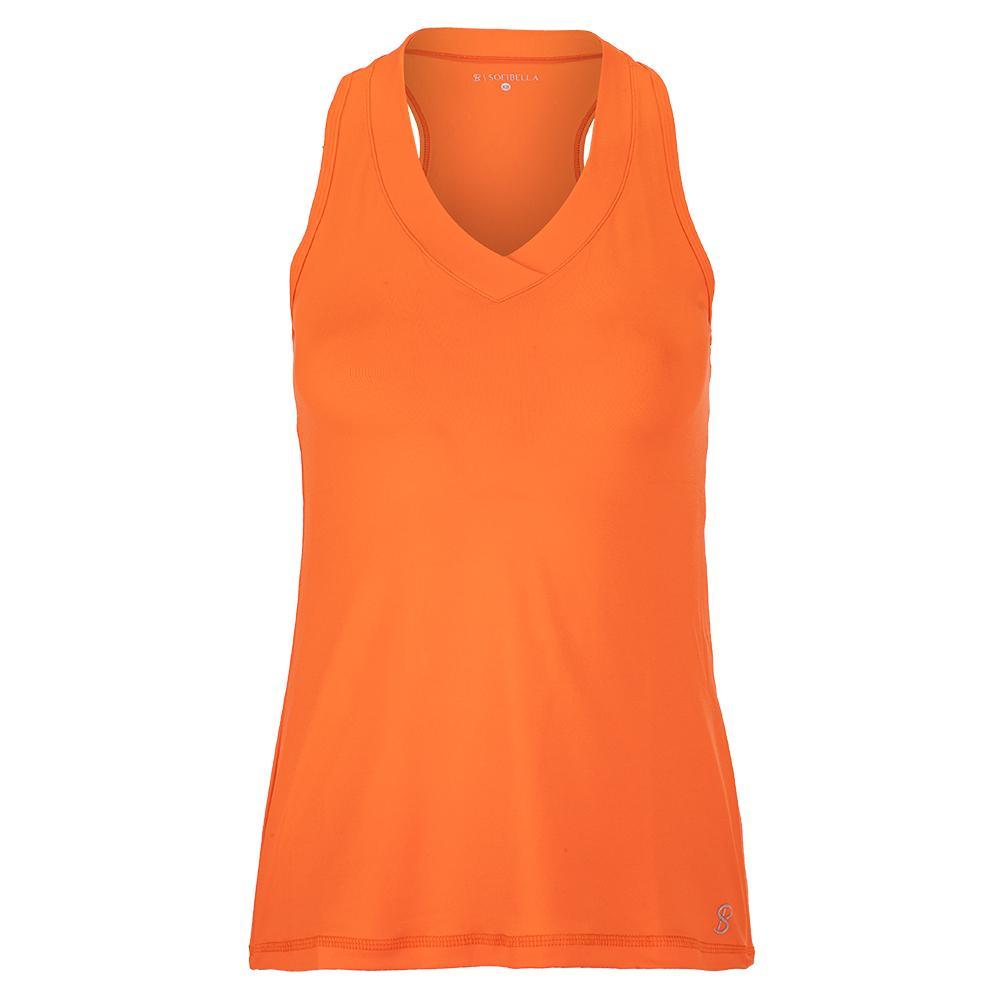 Women's UV Racerback Tennis Tank Womens Apparel SOFIBELLA Nectarine XS