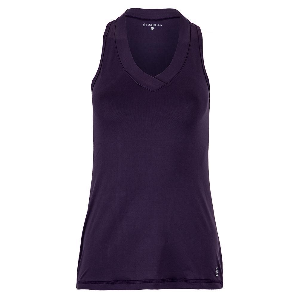 Women's UV Racerback Tennis Tank Womens Apparel SOFIBELLA Plum S