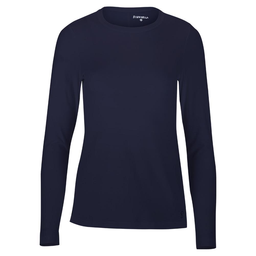Women's UV Long Sleeve Tennis Top Womens Apparel SOFIBELLA Blue XS