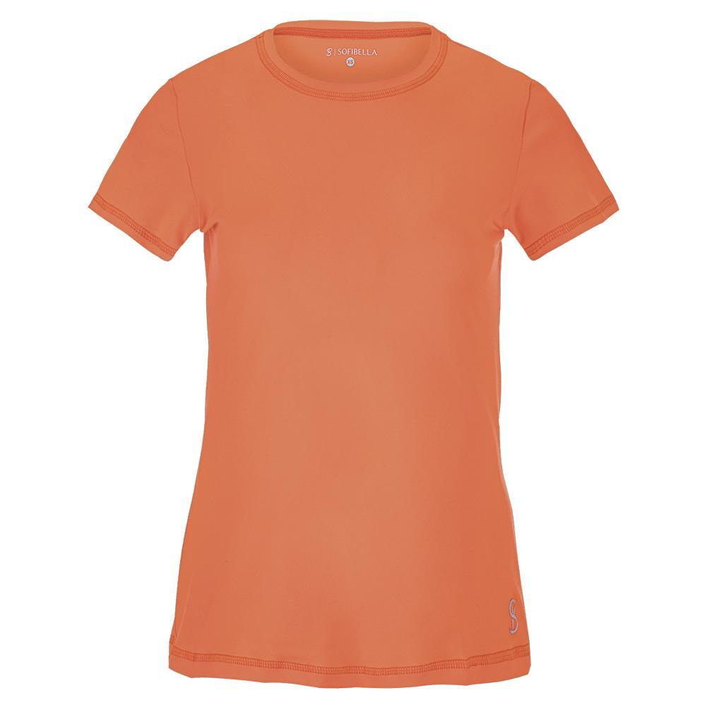 Women's UV Short Sleeve Tennis Top Womens Apparel SOFIBELLA Nectarine XS