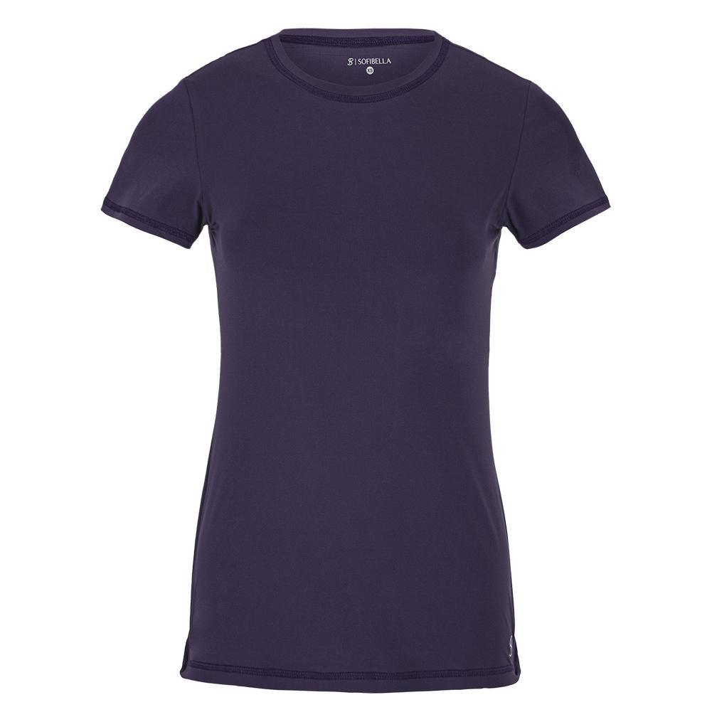Women's UV Short Sleeve Tennis Top Womens Apparel SOFIBELLA Plum XS