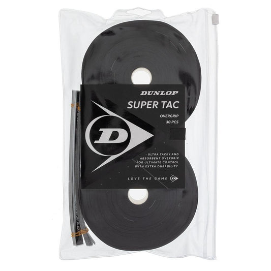 Super Tac Tennis Overgrip 30 Pack Black Other Accessories DUNLOP Black