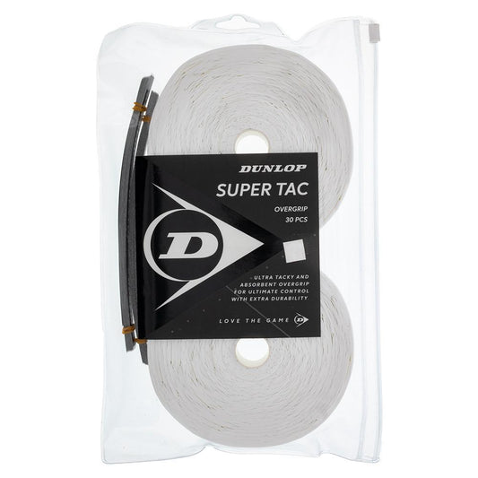 Super Tac Tennis Overgrip 30 Pack White Other Accessories DUNLOP White