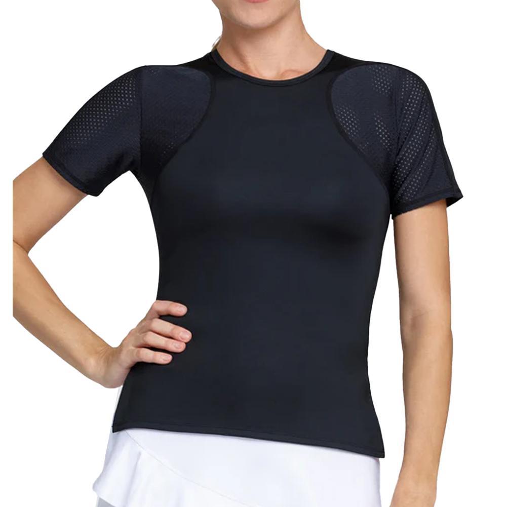 Women's Katy Short Sleeve Tennis Top Womens Apparel TAIL Black XS