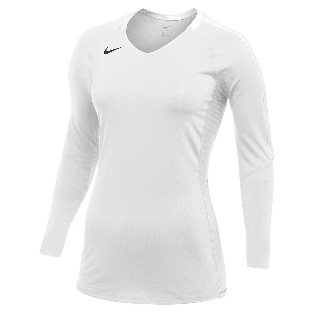 Girls' Vapor Pro LS Jersey Junior Team Gear NIKE White/White XS