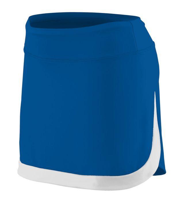 Girls` Action Color Block Skort Junior Team Gear AUGUSTA Royal/Wht S