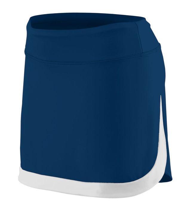 Girls` Action Color Block Skort Junior Team Gear AUGUSTA Navy/Wht S