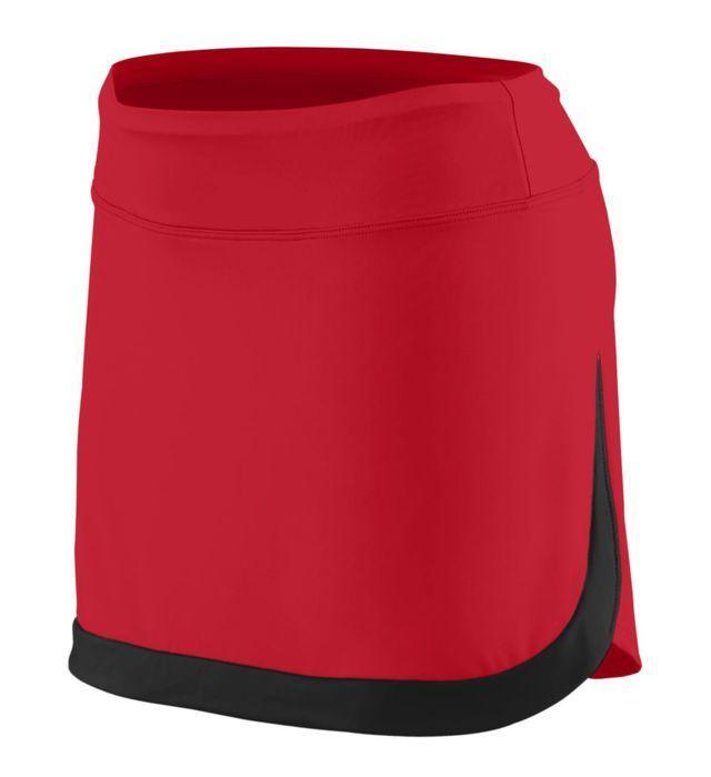 Girls` Action Color Block Skort Junior Team Gear AUGUSTA Red/Black S