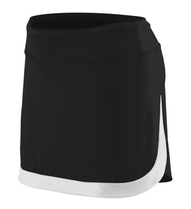 Girls` Action Color Block Skort Junior Team Gear AUGUSTA Black/Wht S
