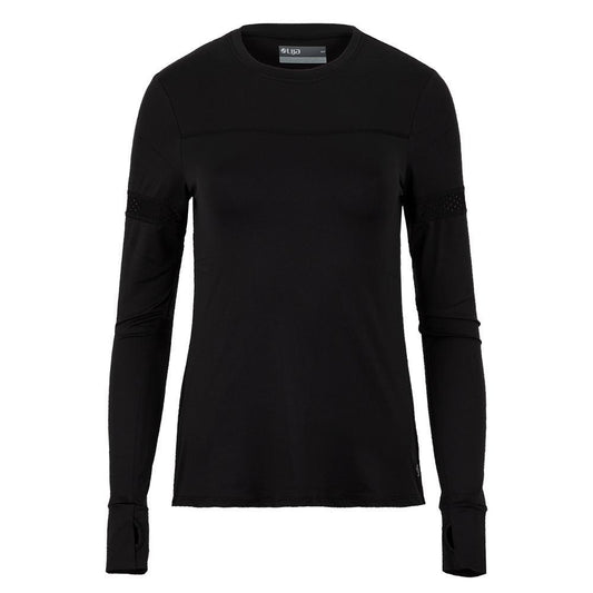 Women's Pacer Long Sleeve Tennis Top Womens Apparel LIJA Black XS