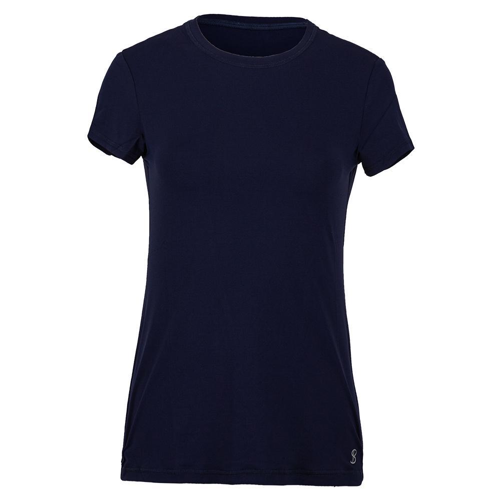 Women's UV Short Sleeve Tennis Top Womens Apparel SOFIBELLA Navy XS