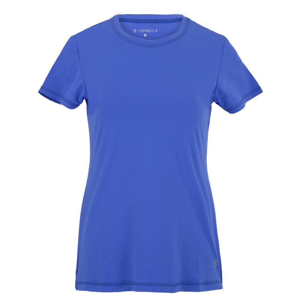 Women's UV Short Sleeve Tennis Top Womens Apparel SOFIBELLA Blue XS