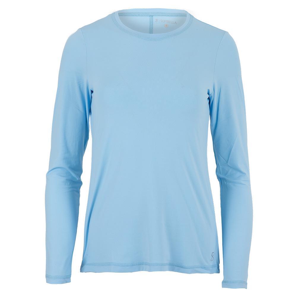 Women's UV Long Sleeve Tennis Top Womens Apparel SOFIBELLA Cloud XS