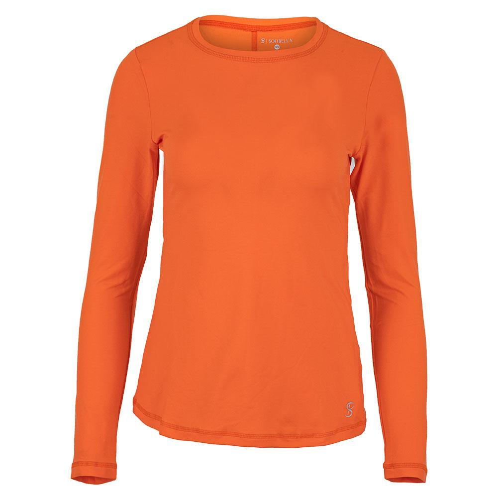 Women's UV Long Sleeve Tennis Top Womens Apparel SOFIBELLA Nectarine XS