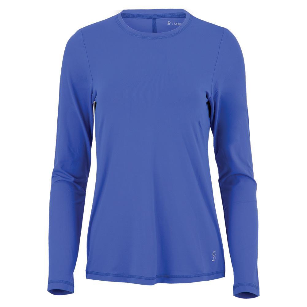 Women's UV Long Sleeve Tennis Top Womens Apparel SOFIBELLA Blue XS