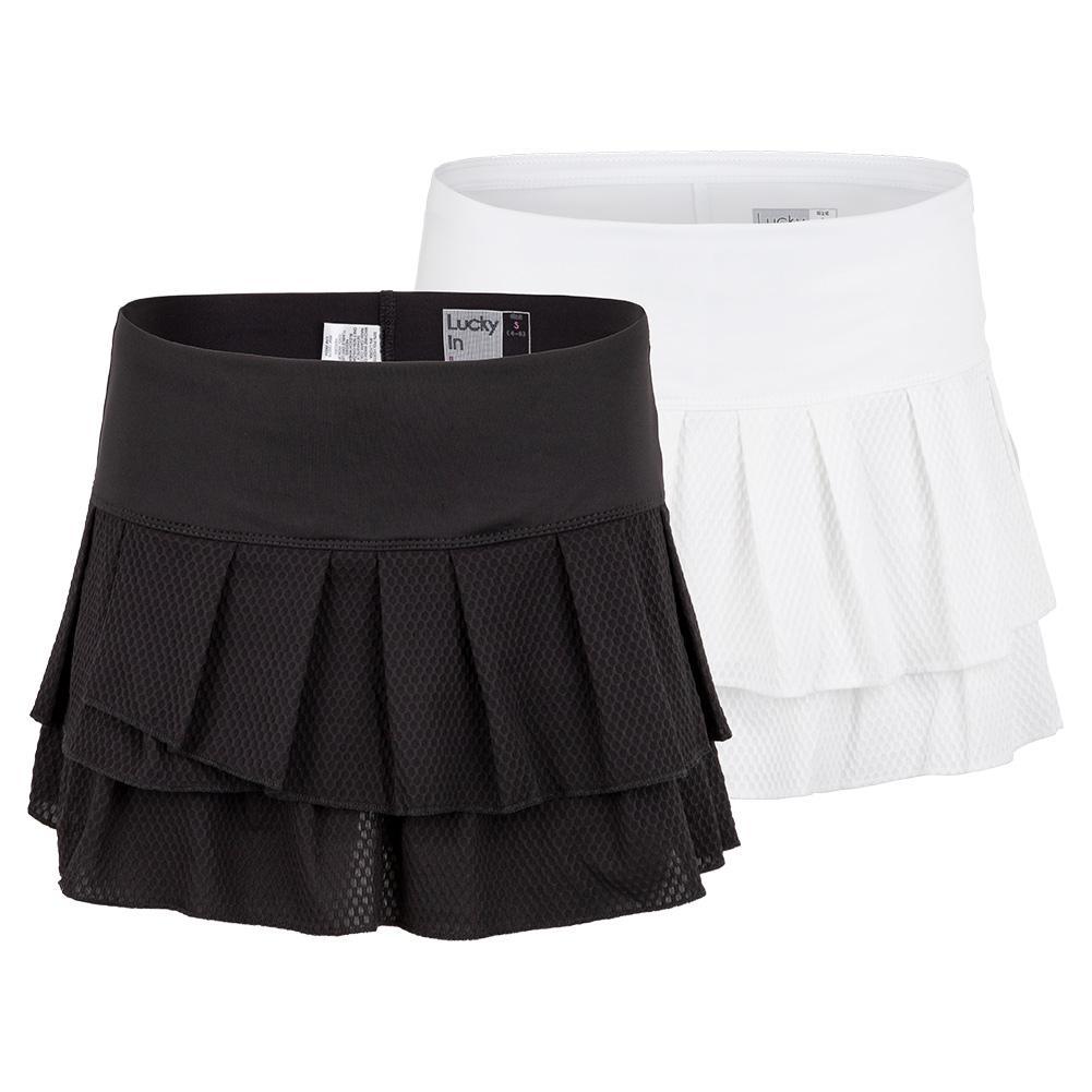Women's Wavy Pleat Tier Tennis Skort Womens Apparel LUCKY IN LOVE