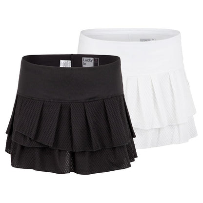 Women's Wavy Pleat Tier Tennis Skort Womens Apparel LUCKY IN LOVE