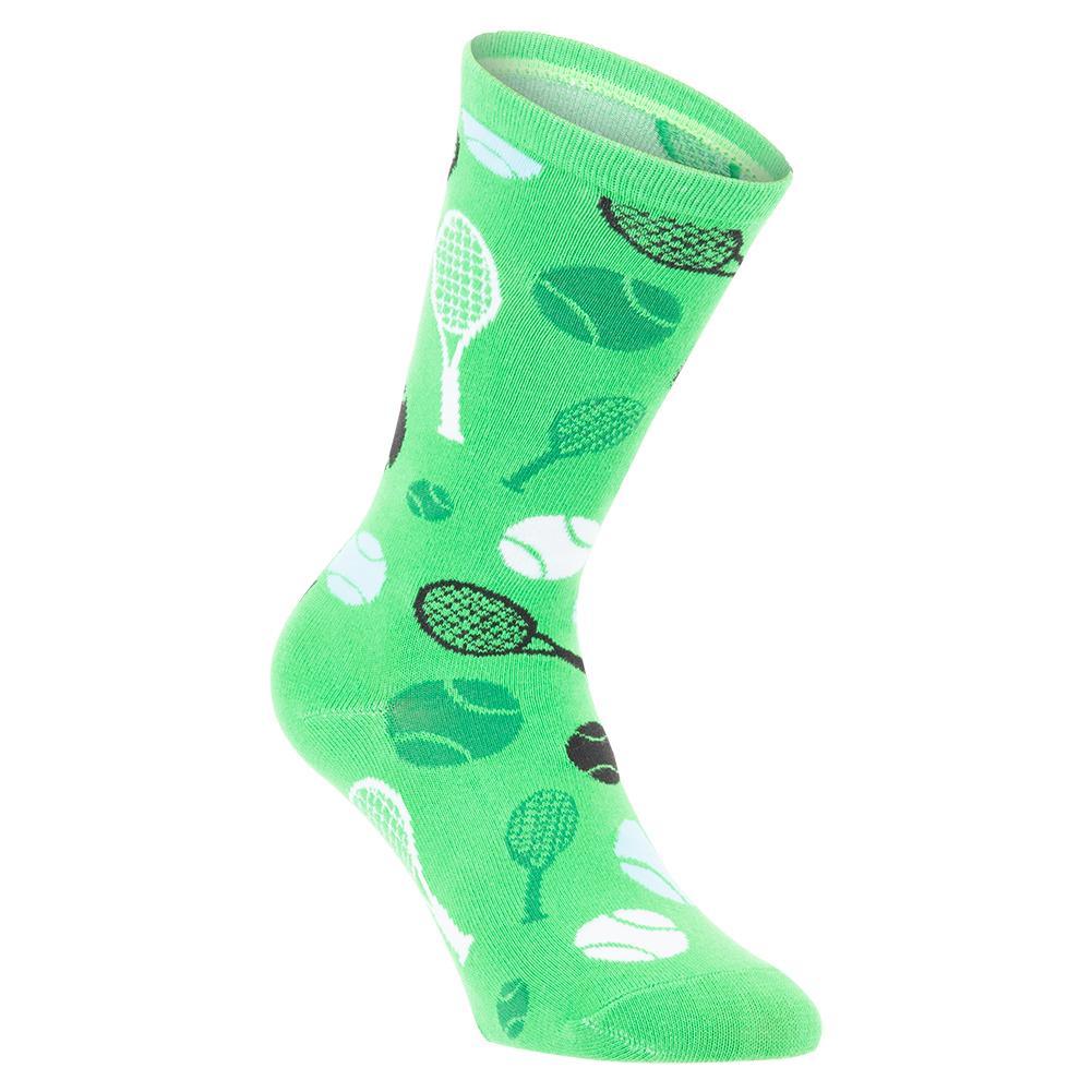 Novelty Tennis Socks (Sizes 8-12) Socks RACQUET INC Green ONE_SIZE