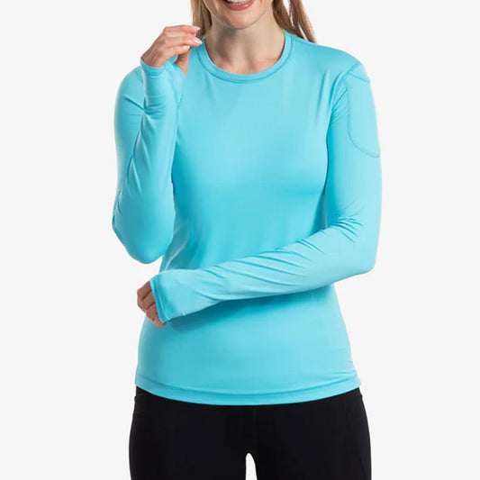 Women`s 24/7 Long Sleeve Tennis Crew WOMENS APPAREL BLOQUV LT_TURQUOISE XS