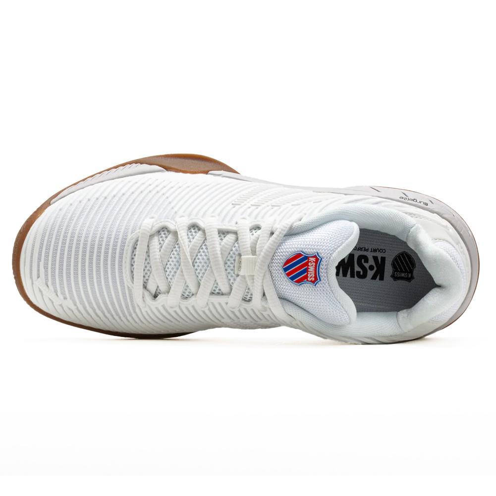Women's Hypercourt Express 2 Indoor Pickleball Shoes Bright White and Gum Womens Shoes K-SWISS