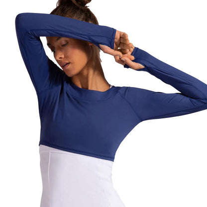Women`s Tennis Crop Top WOMENS APPAREL BLOQUV NAVY S