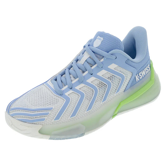 Women`s Ultrashot 4 Tennis Shoes Lucent White and Dutch Canal K-SWISS 5 White