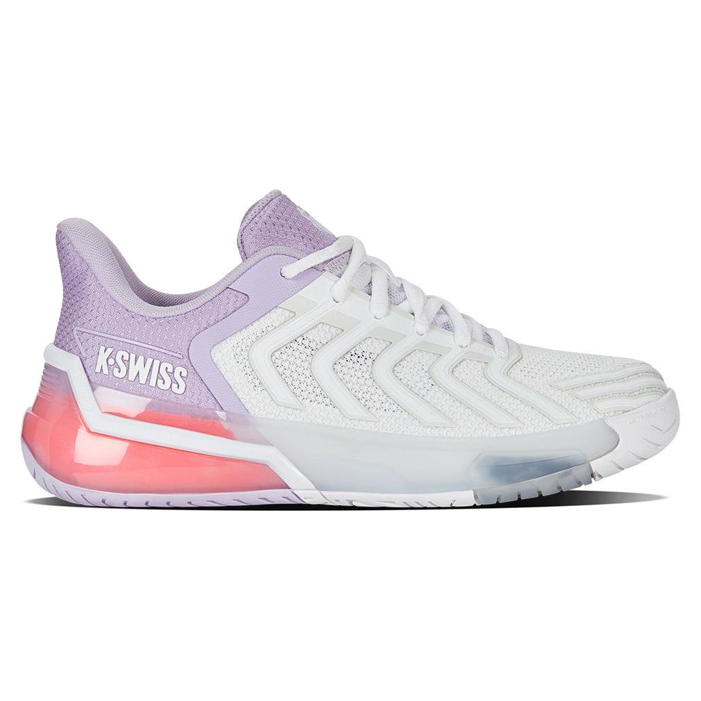 Women`s Ultrashot 4 Tennis Shoes White and Orchid Petal K-SWISS