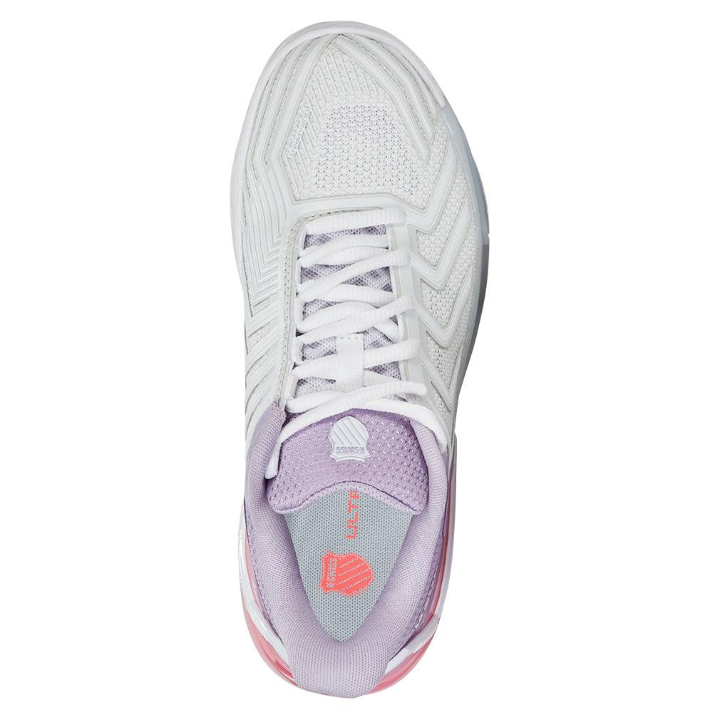 Women`s Ultrashot 4 Tennis Shoes White and Orchid Petal K-SWISS