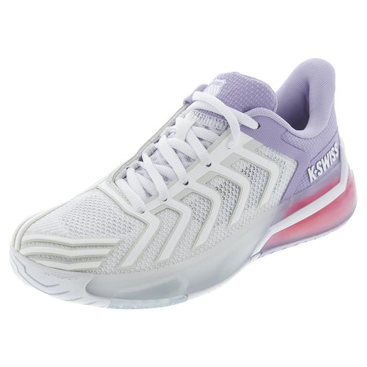 Women`s Ultrashot 4 Tennis Shoes White and Orchid Petal K-SWISS 5 White