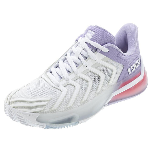Women`s Ultrashot 4 Clay Tennis Shoes White and Orchid Petal K-SWISS 5 White