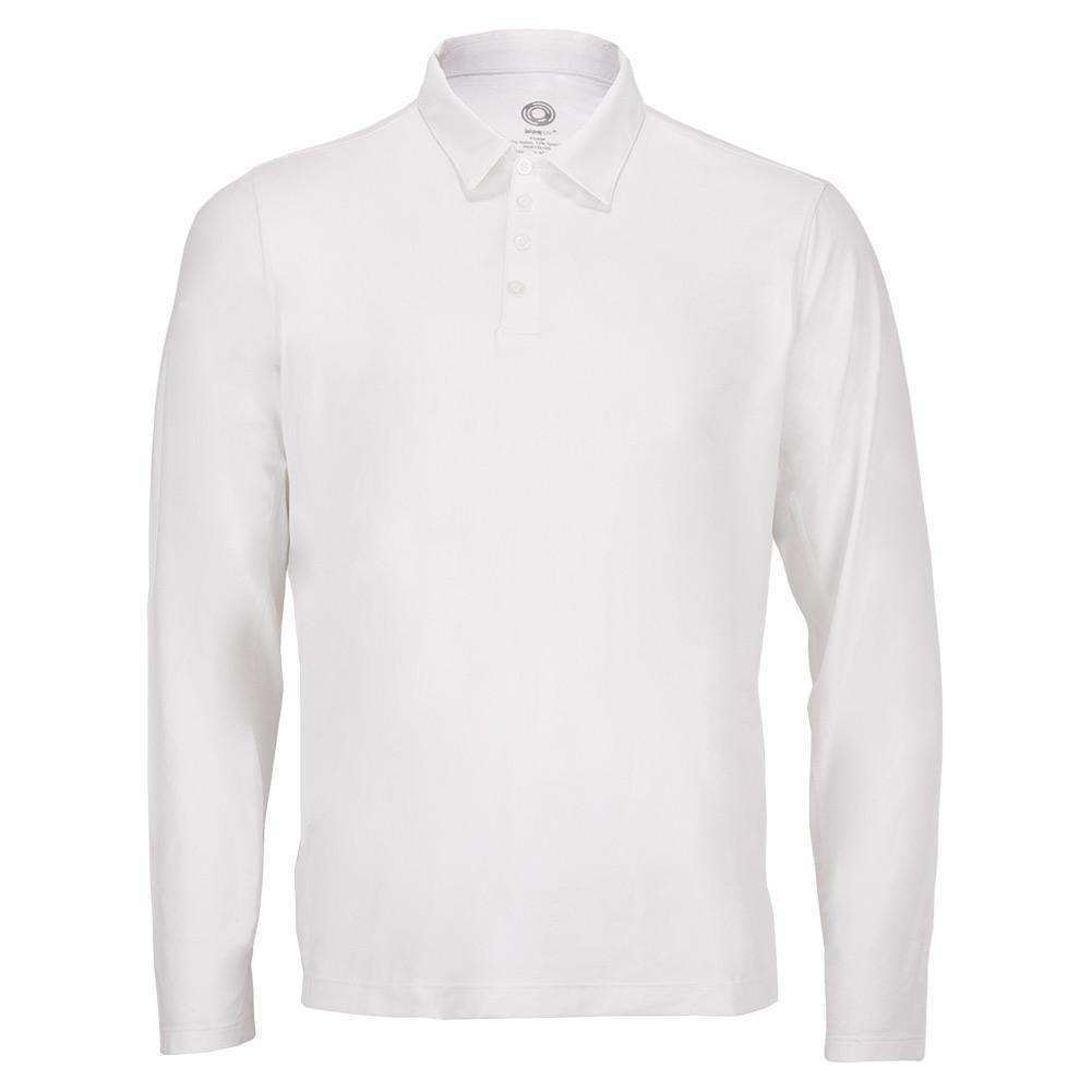 Men`s Long Sleeve Tennis Polo TRAINING BLOQUV WHITE S