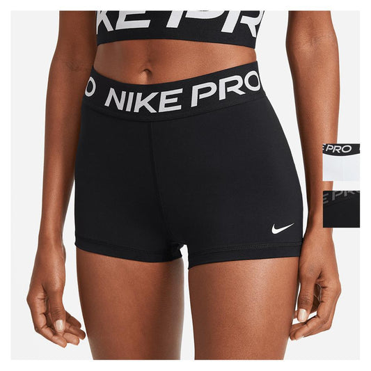 Women's Pro 3" Training Shorts Womens Apparel NIKE Black/White 2XS