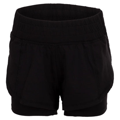 Girls' Match Point Tennis Short Girls Apparel LUCKY IN LOVE Black 2XS
