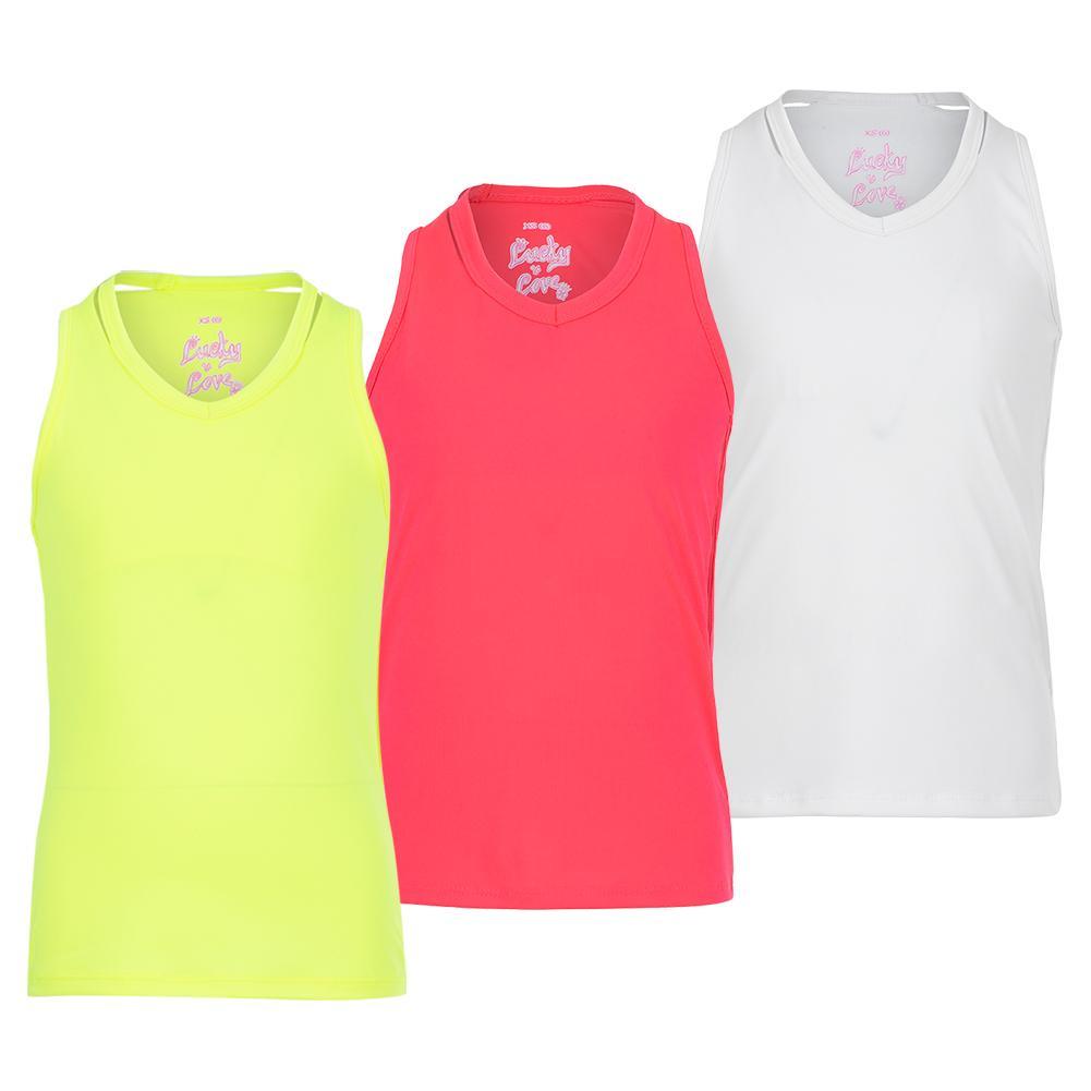 Girls' V-Neck Cutout Tennis Tank Girls Apparel LUCKY IN LOVE