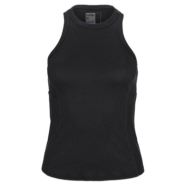 Women's One Love Rib Tennis Tank Womens Apparel LUCKY IN LOVE Black XS