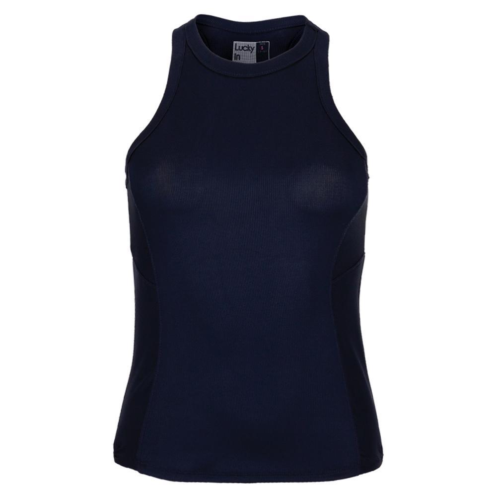 Women's One Love Rib Tennis Tank Womens Apparel LUCKY IN LOVE Midnight XS