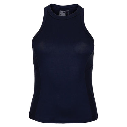 Women's One Love Rib Tennis Tank Womens Apparel LUCKY IN LOVE Midnight XS